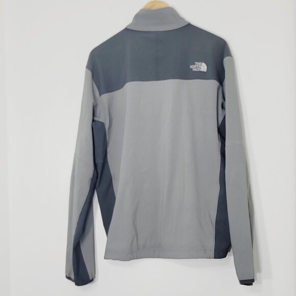 The North Face Men's Gray Black Zip Pockets Full-Zip Fleece Windbreaker Jacket - Picture 3 of 16